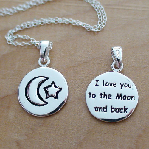 Moon & Back .01ct. t.w. Diamond 'Love U to the moon & back' Pendant in  Sterling Silver SSPEN304864 - Kesslers Diamonds